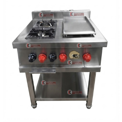 Two Burner Continental Range with Hot Plate