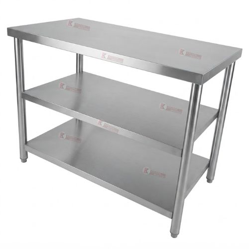 Working Table With 2 Under Shelves